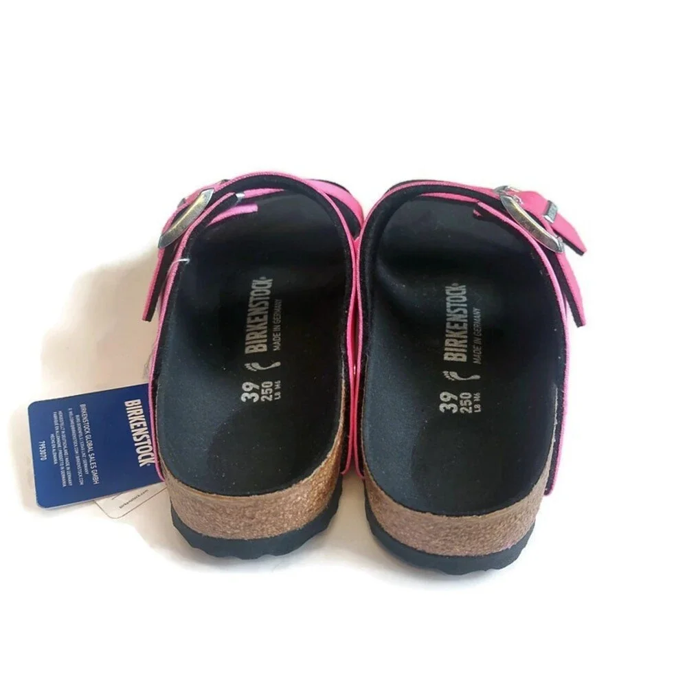 Birkenstock Womens 8 Mens 6 Arizona Rivet Logo Sandals Velvet Pink EU 39 Narrow - Picture 8 of 10